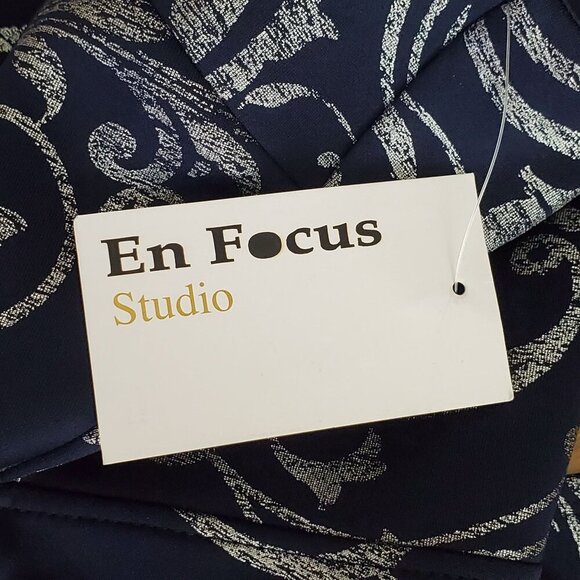 En Focus Studio Navy Blue Sleeveless Peplum Pencil Dress Size 14 NWT - Picture 6 of 11